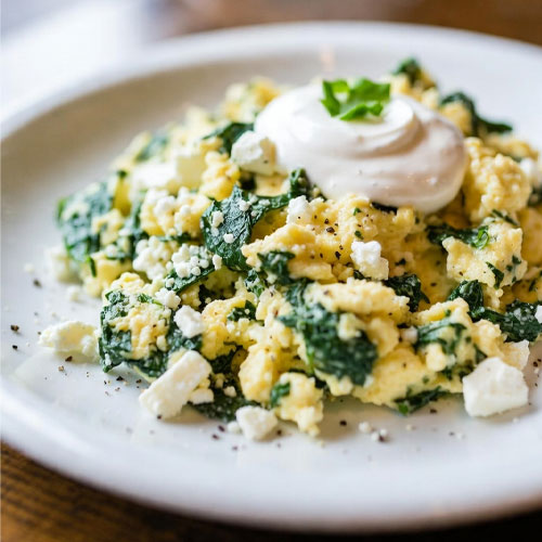 spinach-feta-egg-scramble